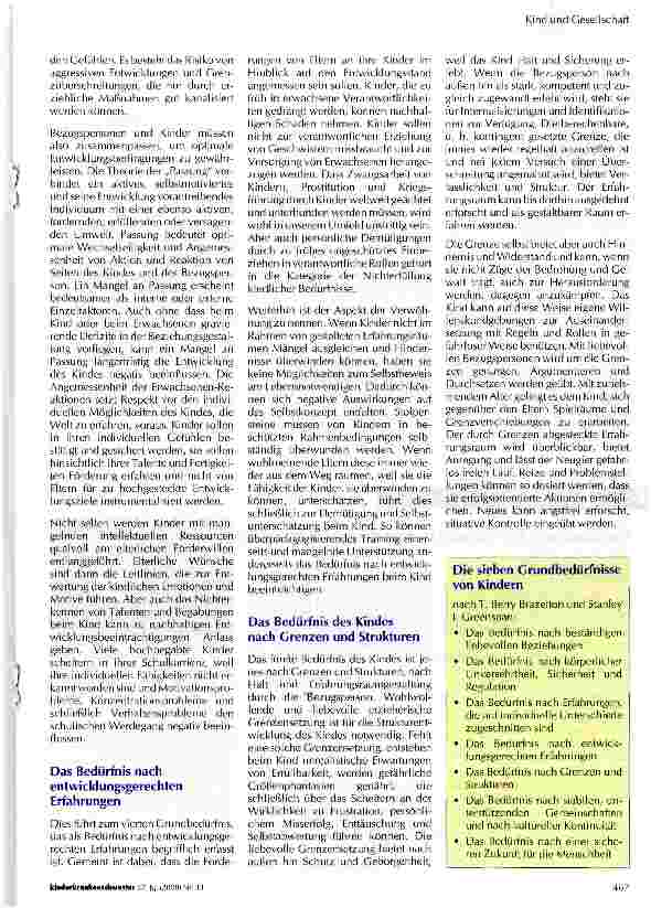Vorschauseite 3: Zur Entwicklung der kindlichen Persönlichkeit: Grundbedürfnisse und Forderungen an die soziale Umwelt