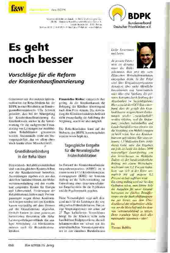 Vorschauseite 1: Es geht noch besserVorschläge für die Reform der KrankenhausfinanzierungEs geht noch besserVorschläge für die Reform der Krankenhausfinanzierung