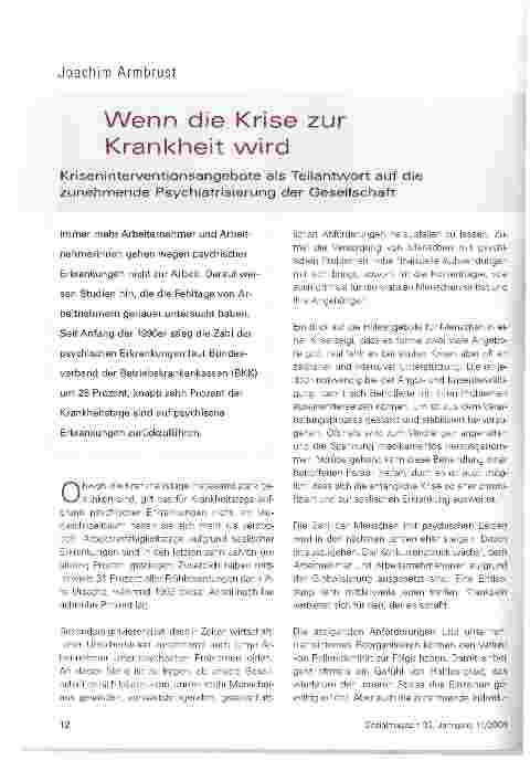 Vorschauseite 1: Wenn die Krise zur Krankheit wird
