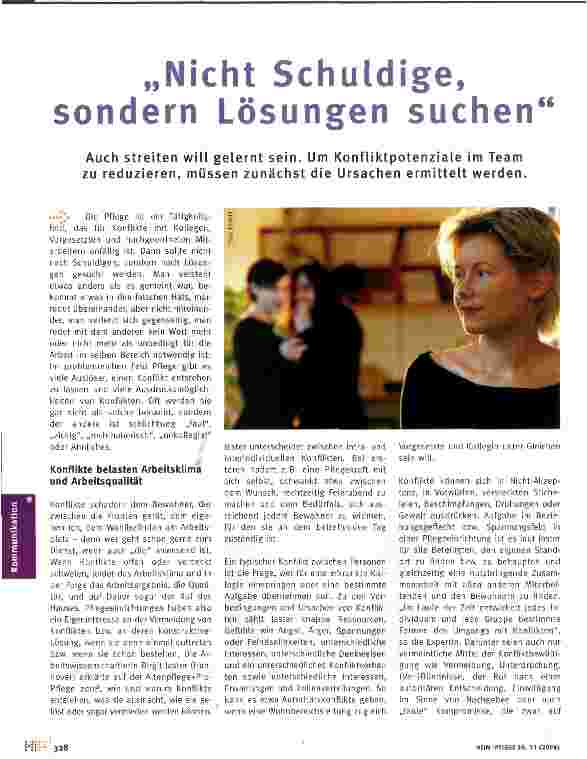 Vorschauseite 1: Nicht Schuldige, sondern Lösungen suchen