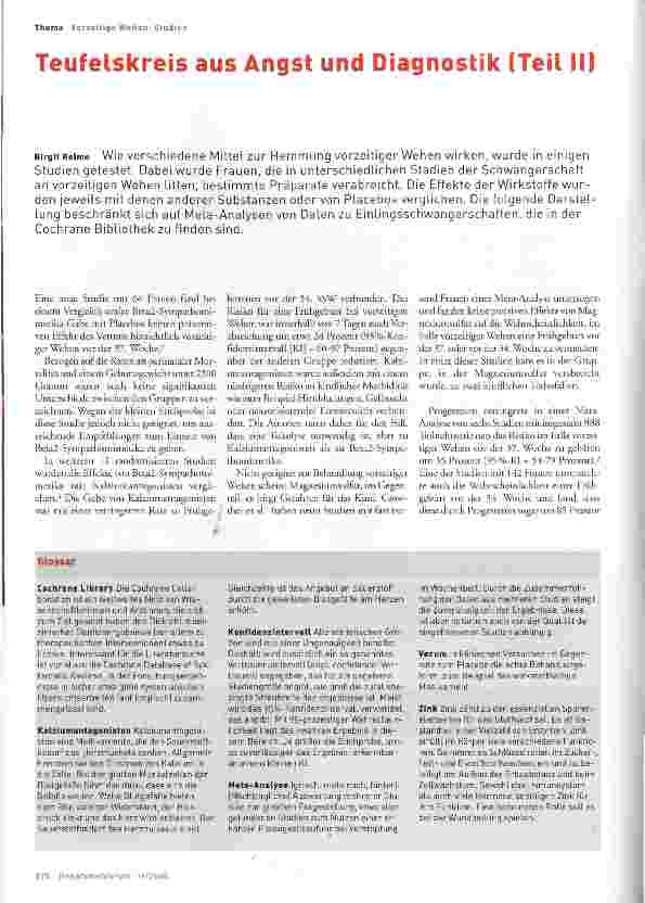 Vorschauseite 1: Teufelskreis aus Angst und Diagnostik (Teil II)