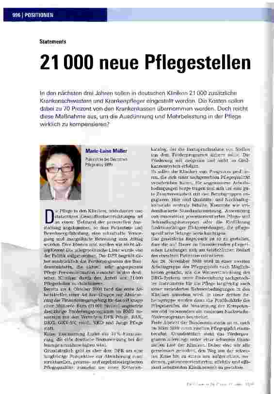 Vorschauseite 1: 21000 neue Pflegestellen - Ziel erreicht?