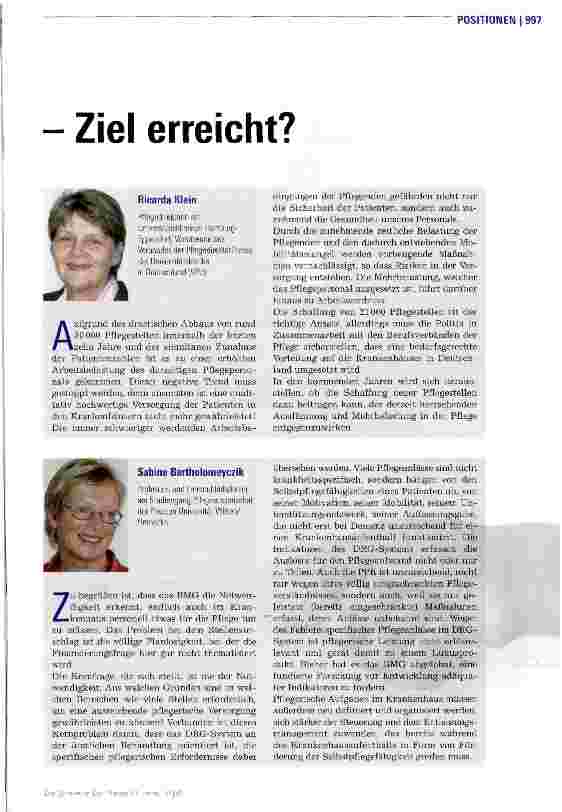 Vorschauseite 2: 21000 neue Pflegestellen - Ziel erreicht?