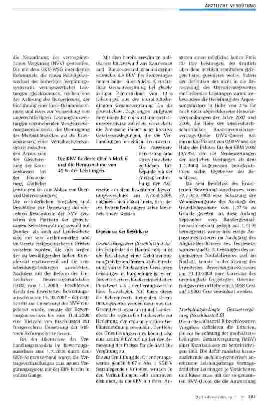 Vorschauseite 2: Neuordnung der vertragsärztlichen Vergütung