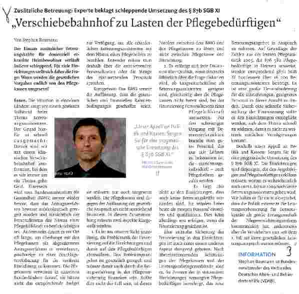Vorschauseite 1: Verschiebebahnhof zu Lasten der Pflegebedürftigen