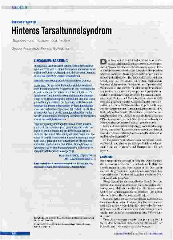 Vorschauseite 1: Hinteres Tarsaltunnelsyndrom
