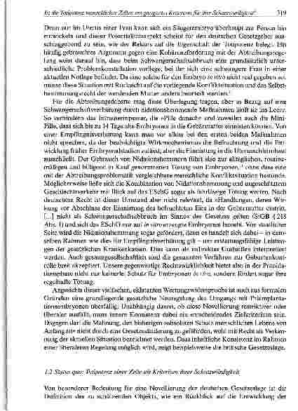 Vorschauseite 5: Ist die Totipotenz menschlicher Zellen ein geeignetes Kriterium für ihre Schutzwürdigkeit?Ein Plädoyer gegen den normativen Gebrauch eines entwicklungsbiologischen Begriffs