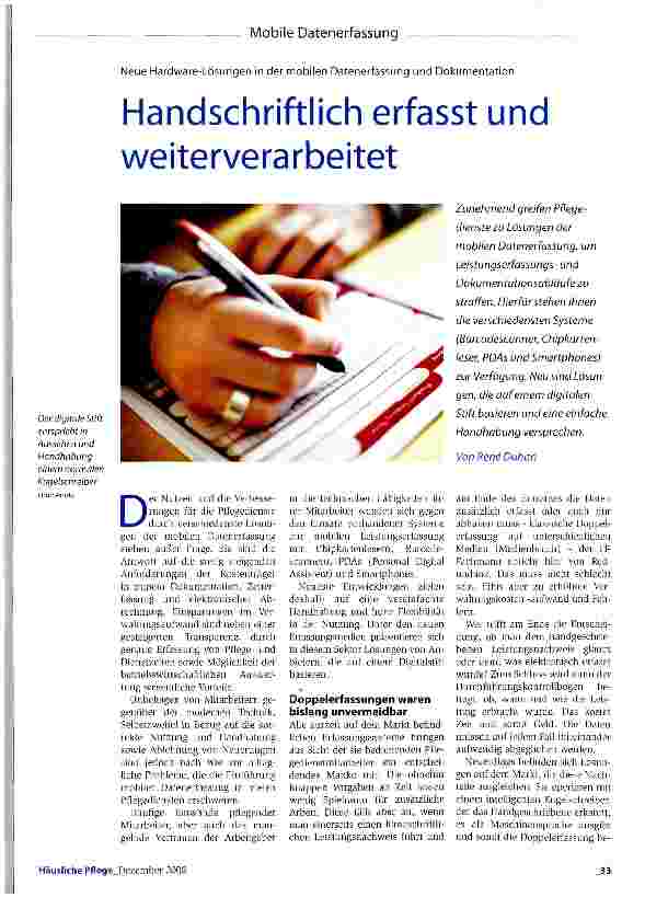 Vorschauseite 1: Handschriftlich erfasst und weiterverarbeitet