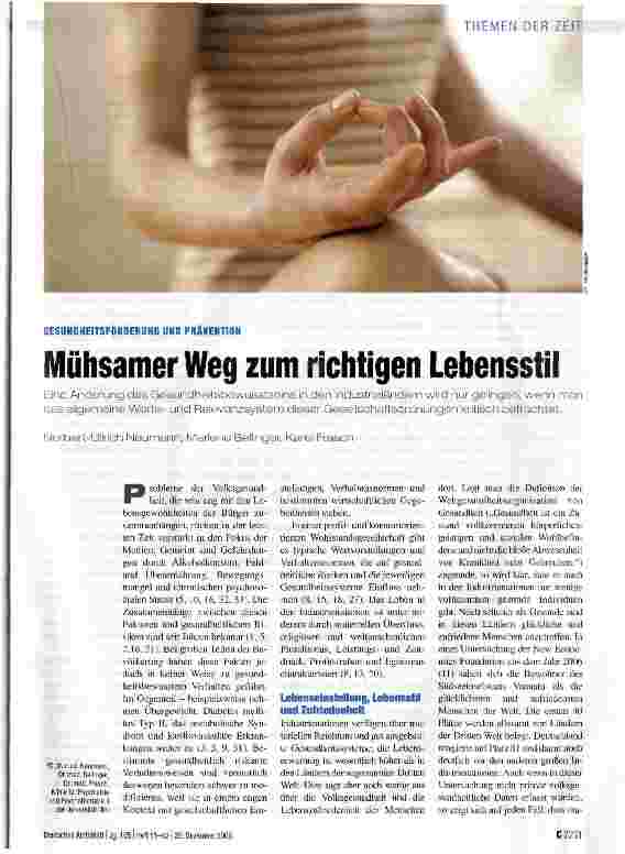 Vorschauseite 1: Mühsamer Weg zum richtigen Lebensstil