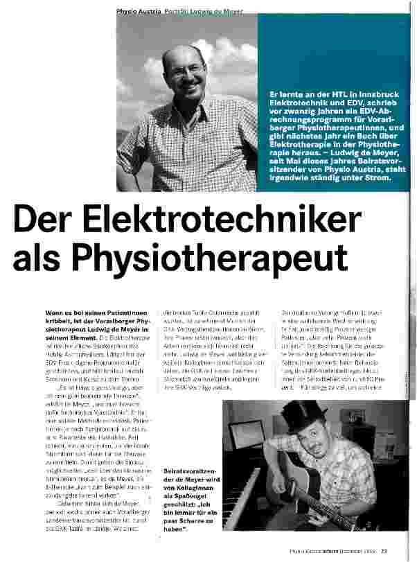 Vorschauseite 1: Der Elektrotechniker als Physiotherapeut