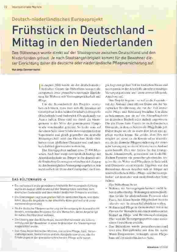 Vorschauseite 1: Frühstück in Deutschland -Mittag in den Niederlanden