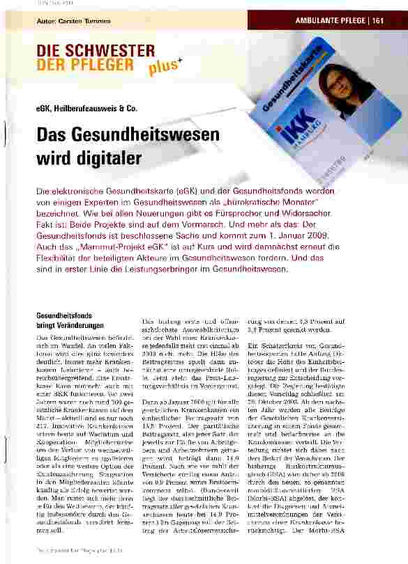 Vorschauseite 1: Das Gesundheitswesen wird digitaler