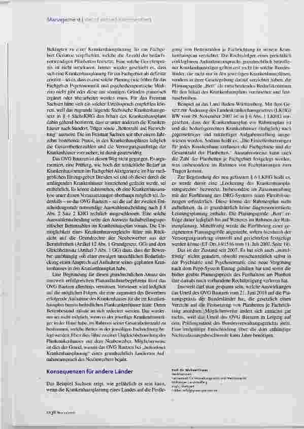Vorschauseite 3: Keine Bedarfsplanung ohne Planbetten