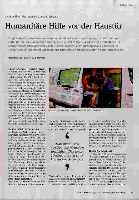 Vorschauseite 1: Humanitäre Hilfe vor der Haustür