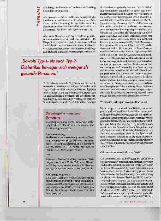 Vorschauseite 3: Update: Diabetes und Bewegung