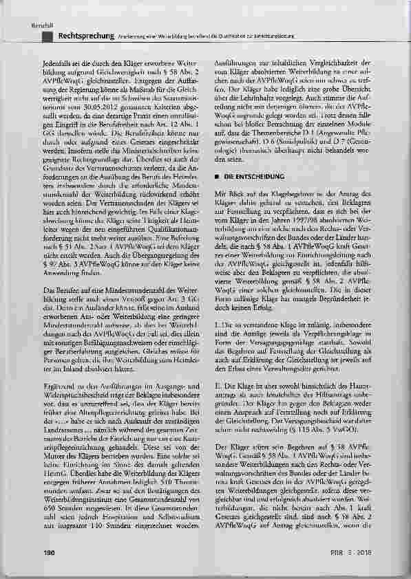 Vorschauseite 3: Anerkennung einer Weiterbildung betreffend die Qualifikation zur Einrichtungsleitung