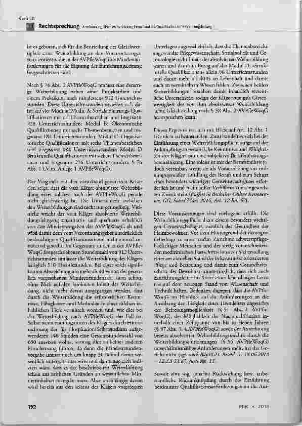 Vorschauseite 5: Anerkennung einer Weiterbildung betreffend die Qualifikation zur Einrichtungsleitung
