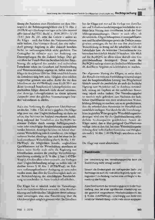 Vorschauseite 6: Anerkennung einer Weiterbildung betreffend die Qualifikation zur Einrichtungsleitung