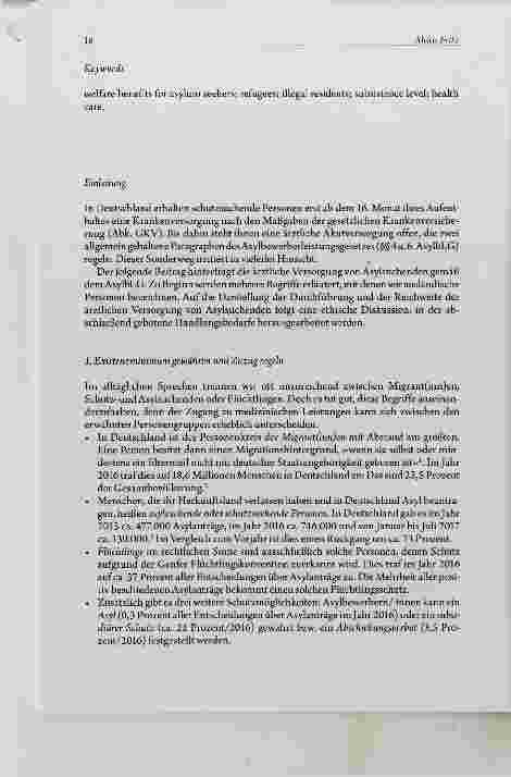 Vorschauseite 2: Gesundheit für Flüchtlinge: Eine unbestimmte, unübersichtliche und umstritteneGesundheitsversorgung in Deutschland