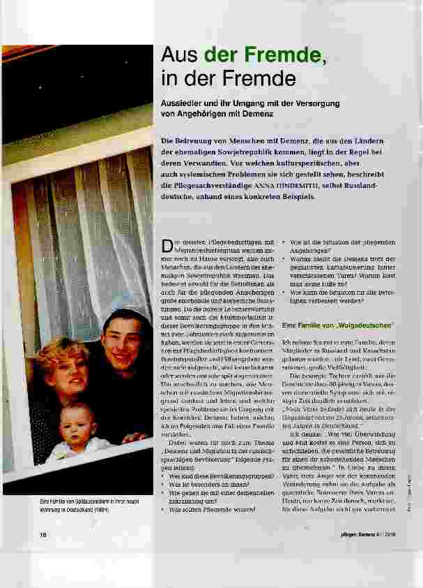 Vorschauseite 1: Aus der Fremde, in der Fremde