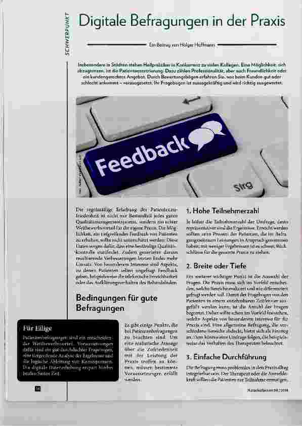 Vorschauseite 1: Digitale Befragungen in der Praxis