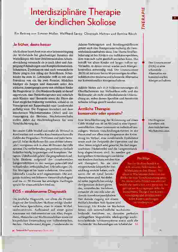 Vorschauseite 2: Interdisziplinäre Therapie der kindlichen Skoliose
