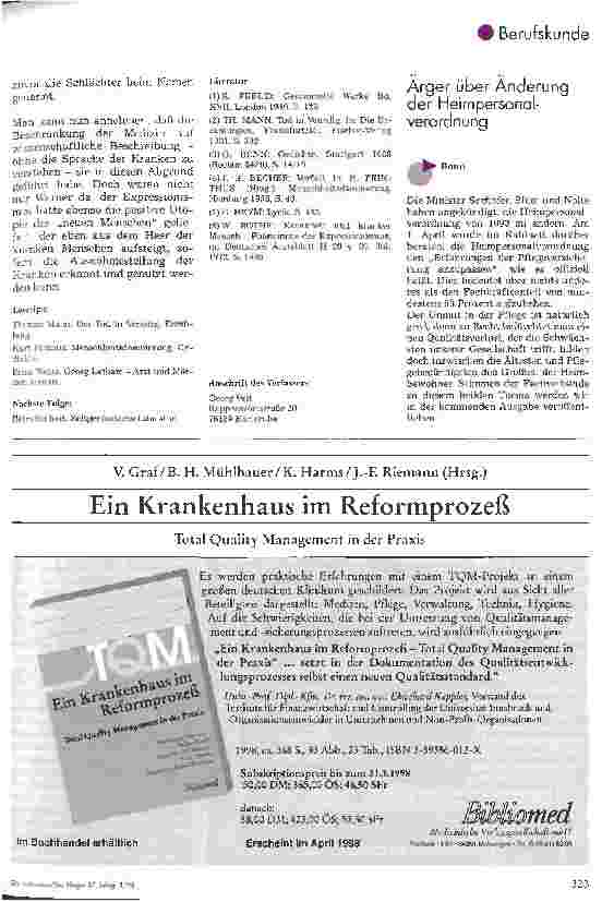 Vorschauseite 4: Der kranke Mensch in der deutschen Literatur 4. Folge: Krankheit als Trieb zum Leben