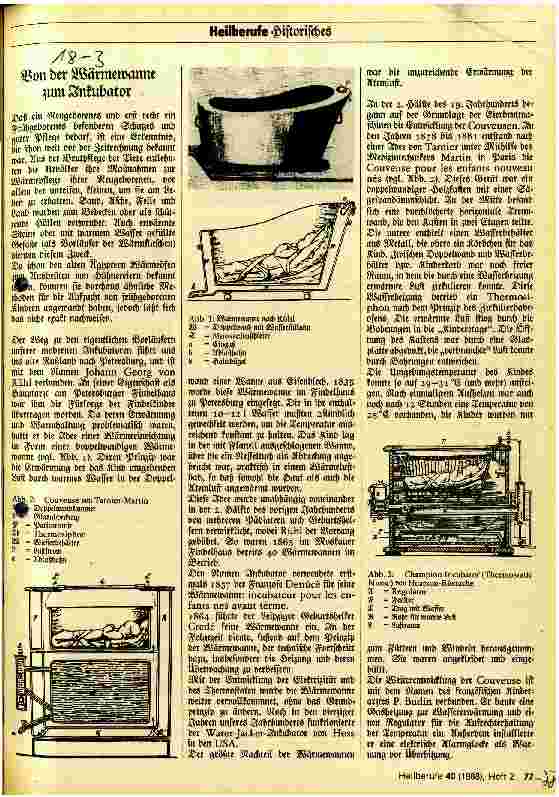 Vorschauseite 1: Historisches Von der Wärmewanne zum Insubator