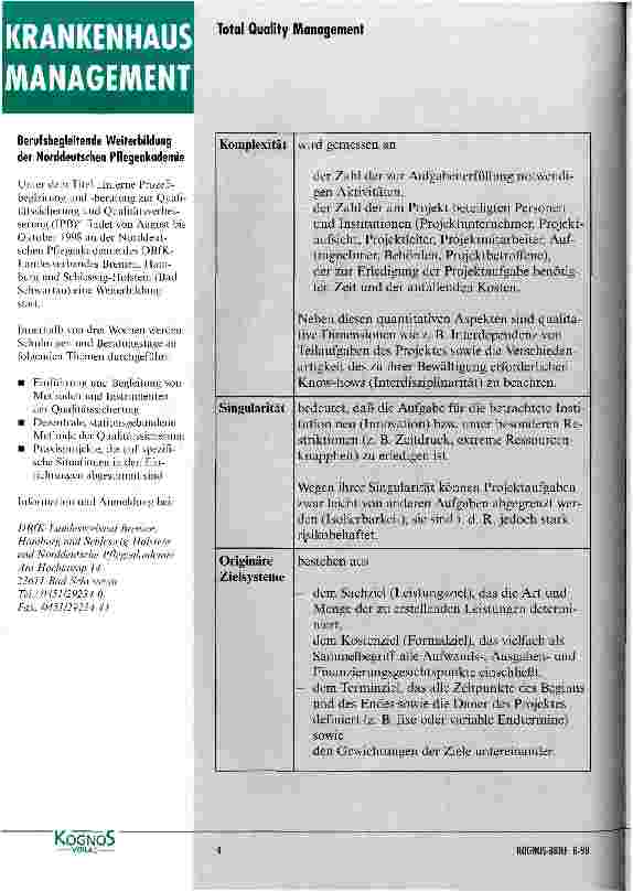 Vorschauseite 2: Die Bedeutung des Projektmanagements in der Qualitätssicherung