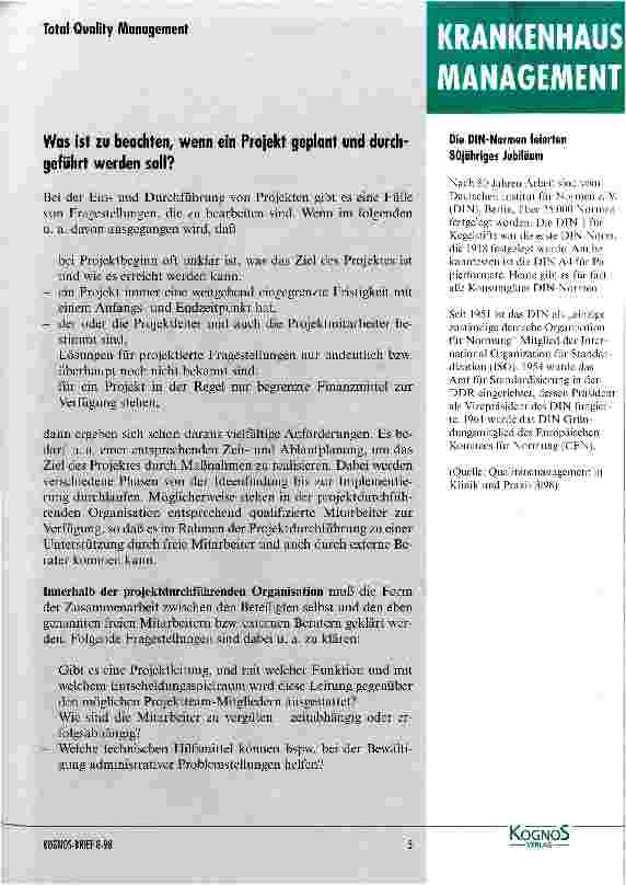 Vorschauseite 3: Die Bedeutung des Projektmanagements in der Qualitätssicherung