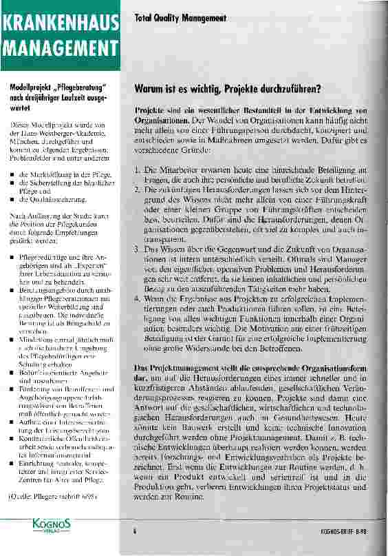 Vorschauseite 4: Die Bedeutung des Projektmanagements in der Qualitätssicherung