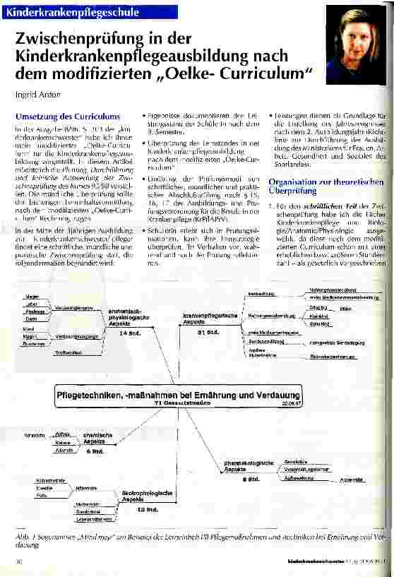 Vorschauseite 1: Zwischenprüfung in der Kinderkrankenpflegeausbildung nach dem modifizierten Oelke-Curriculum