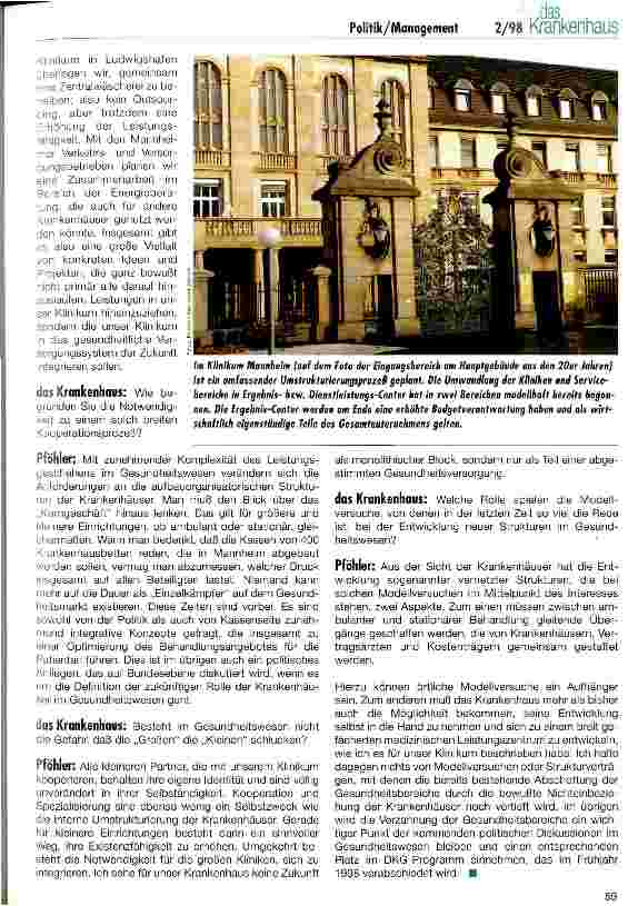 Vorschauseite 5: Krankenhäuser im Wandel Unternejhmenssicherung durch Strukturprozesse und Kooperation