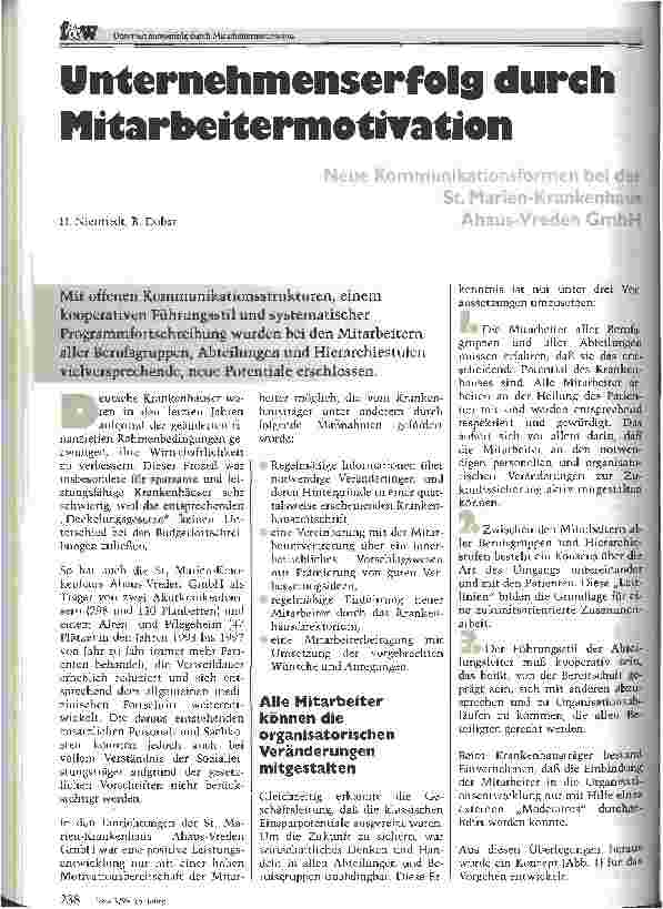Vorschauseite 1: Unternehmenserfolg durch Mitarbeitermotivation