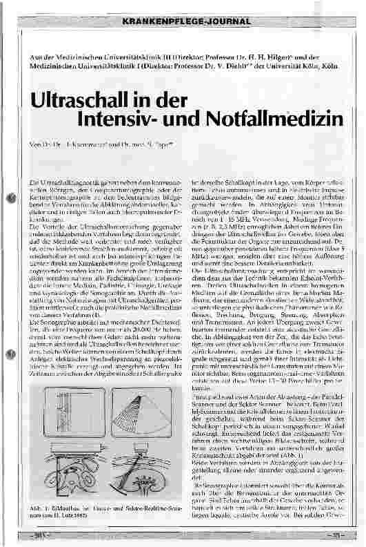 Vorschauseite 1: Ultraschall in der Intensivund Notfallmedizin