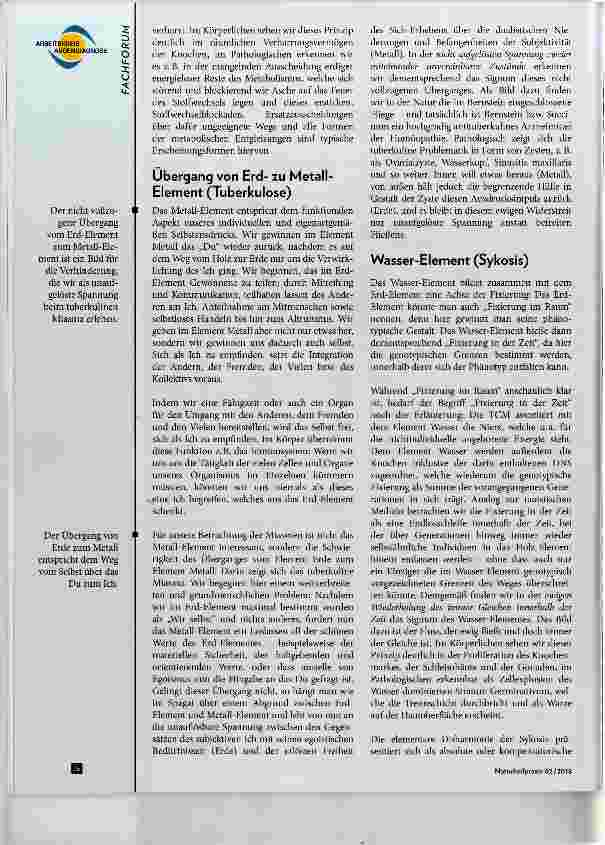 Vorschauseite 3: Augendiagnose, Miasmenlehre und die fünf Elemente Zusammenfassung eines Vortrages der 33. Münchner Fachtagung für Augendiagnose Teil1