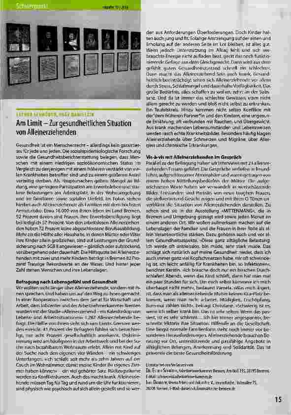 Vorschauseite 1: Am Limit Zur gesundheitlichen Situation von Alleinerziehenden