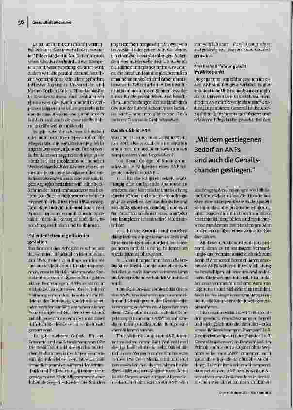 Vorschauseite 2: Advanced Nurse Practitioners-die Lösung für die Allgemeinarzt-Krise in Großbritannien?