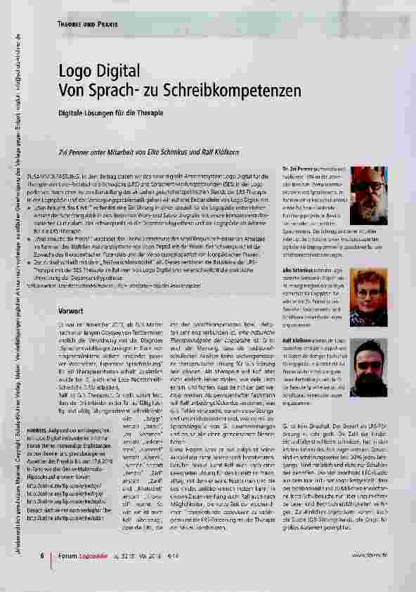 Vorschauseite 1: Logo Digital Von Sprachzu Schreibkompetenzen