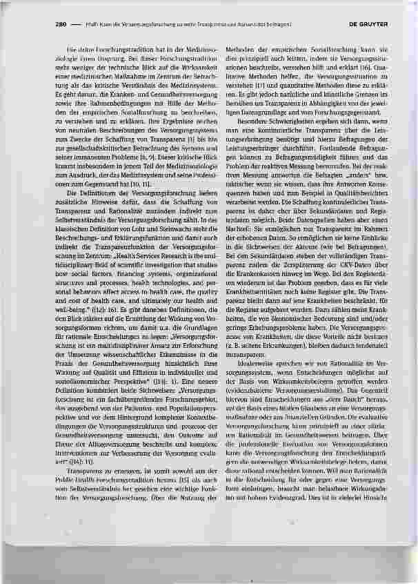 Vorschauseite 2: Kann die Versorgungsforschung zu mehr Transparenz und Rationalität beitragen?What contribution can health services research make in order to achieve greater transparency and ratio…