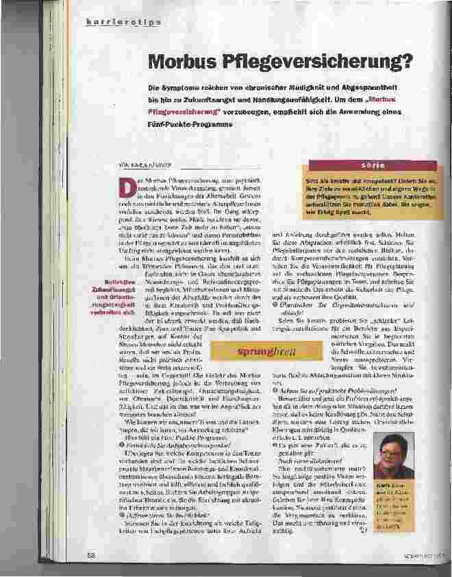 Vorschauseite 1: Morbus Pflegeversicherung?