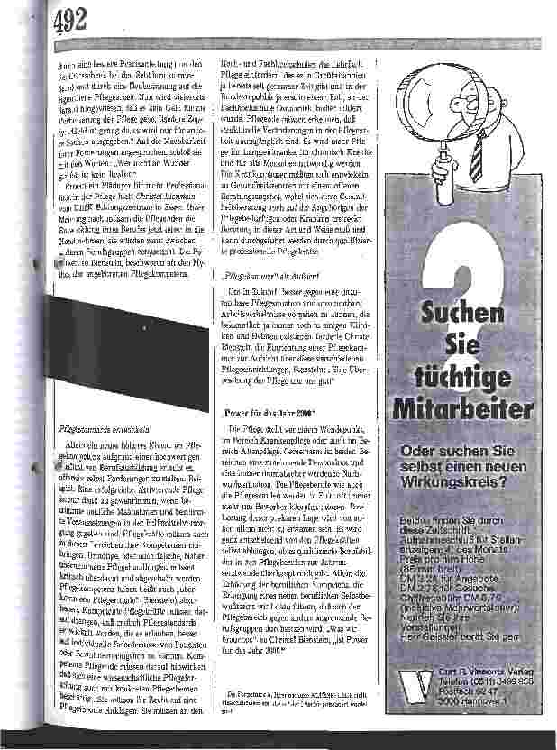 Vorschauseite 4: InterFAB 1988: Die Pflege steht am Wendepunkt Begleitende Tagesveranstaltungen anläßlich der InterFAB in Nürnberg