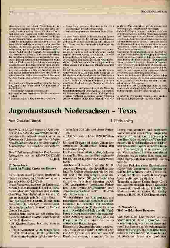 Vorschauseite 2: Krankenpflege in der Zerreißprobe Bericht vom CICIAMS-Kongreß 1988