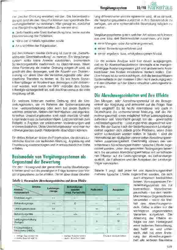 Vorschauseite 2: Kriterien zur Bewertung und Auswahl eines Krankenhaus-Vergütungssystems