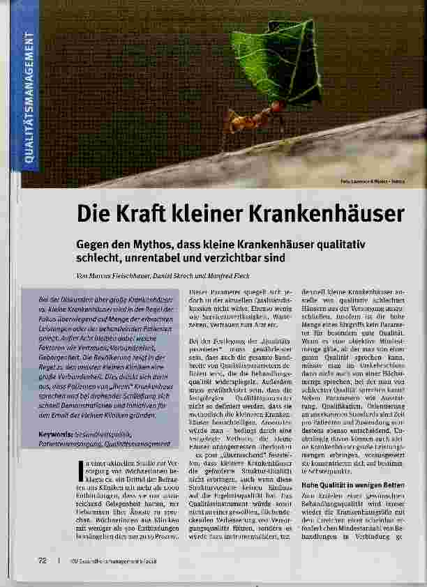 Vorschauseite 1: Die Kraft kleiner Krankenhäuser