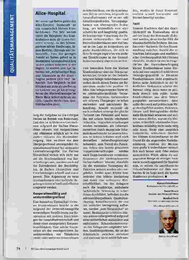 Vorschauseite 3: Die Kraft kleiner Krankenhäuser