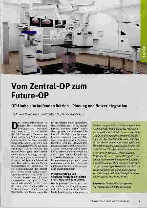 Vorschauseite 1: Vom Zentral-OP zum Future-OP