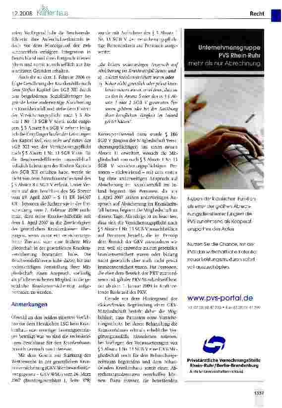 Vorschauseite 3: Versicherungspflicht nach § 5 Absatz 1 Nr. 13 SGB V