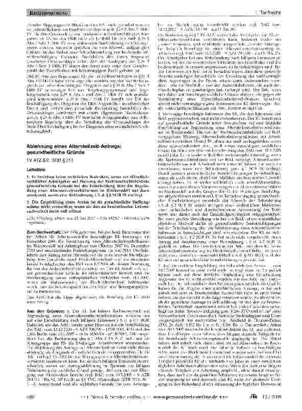 Vorschauseite 3: Tarifvertragsauslegung - Ortszuschlag