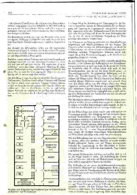 Vorschauseite 2: Hygienische Anforderungen an die bauliche Gestaltung von Dialysestationen